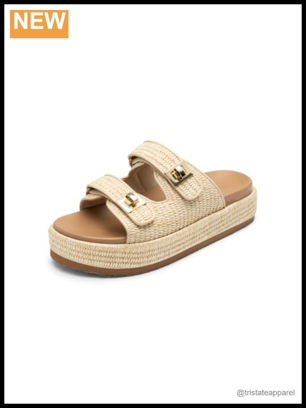 Womens Espadrilles Platform Wedge Sandals Raffia Comfortable Slide Sandals